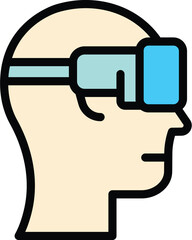 Poster - Virtual reality icon. Outline Virtual reality vector icon for web design isolated on white background color flat