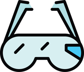 Poster - Virtual glasses icon. Outline Virtual glasses vector icon for web design isolated on white background color flat