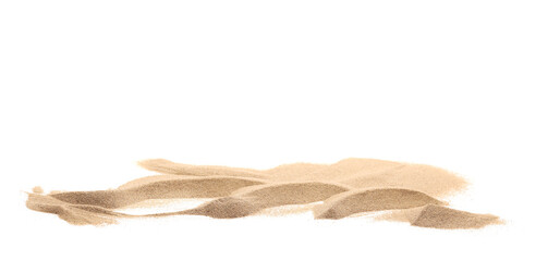 Wall Mural - Desert sand pile, dune isolated on white, with clipping path, side view