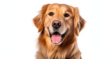 Happy Golden Retriever Dog In The Foreground Create With Ia