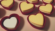 A Beautifully Rendered Image Of A Heart Shaped Cake In A Red Cupcake Case AI Generative