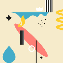 Poster - Modern geometric composition of various shapes. Illustration for design. Abstract background in the trend chart.
