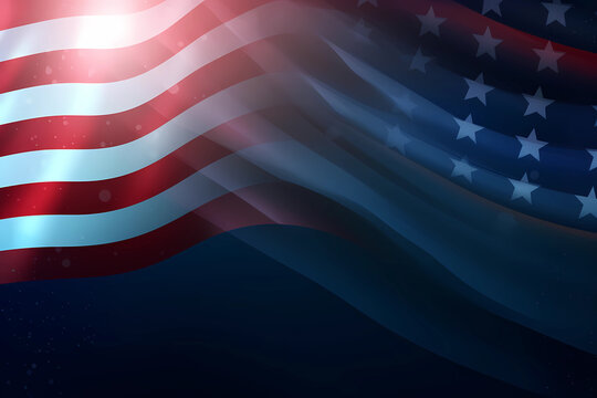 Fourth of July or Memorial day background, patriotic American flag background, generative AI