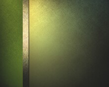 Pale Light And Dark Green Background With Yellow Gold Highlight And Ribbon Stipe In Website Template Layout Or Formal Classic Menu Backdrop With Copyspace For St. Patricks Day