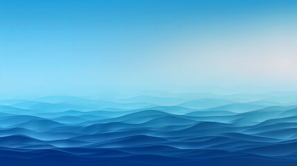 blue nature gradient background banner abstract background with wavy wave sea ocean Generative AI stock illustration