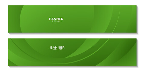 Leinwandbilder - abstract banners with green gradient wave modern background for business