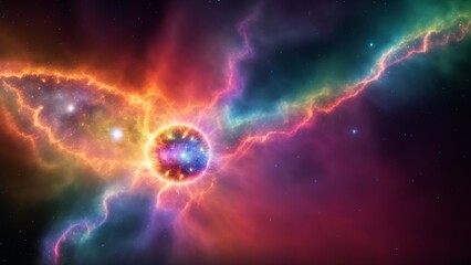 a vivid image of a star in the center of a galaxy