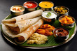 Dosa is a thin batter-based dish originating from South India, made from of lentils and rice. Generated by AI