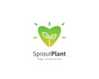 Nature sprout plant logo with heart illustration