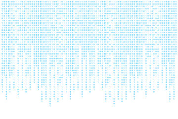 Poster - Digital png illustration of blue binary coding on transparent background