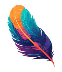 Sticker - colored feather decoration