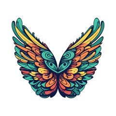 Sticker - wings feather symbolizes elegance and freedom