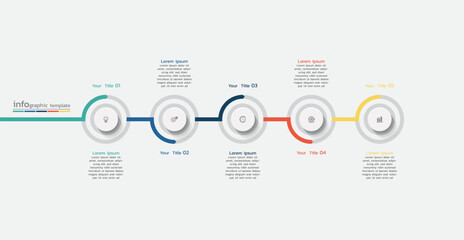 Canvas Print - Presentation business infographic template design with 5 steps