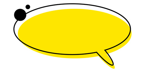Empty speech bubble in memphis style. Modern yellow icons for web and mobile apps. Vector illustration isolated on white background.