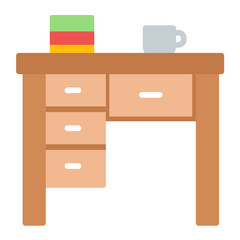 Canvas Print - Study Table Flat Icon