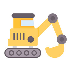 Wall Mural - Excavator Flat Icon