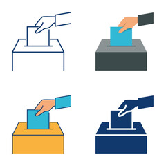 Wall Mural - Voting and the ballot box icon set