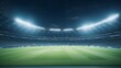 Sports at night as background Football and cricket stadium with a background of hazy 3D illumination. Generative Ai.
