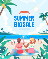 summer holidays vacation web banner illustration