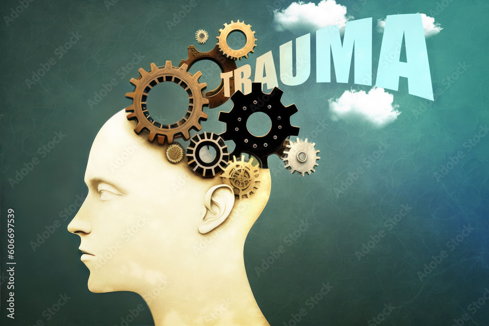 Trauma that occupies human mind. Concept of Trauma that comes out from ...