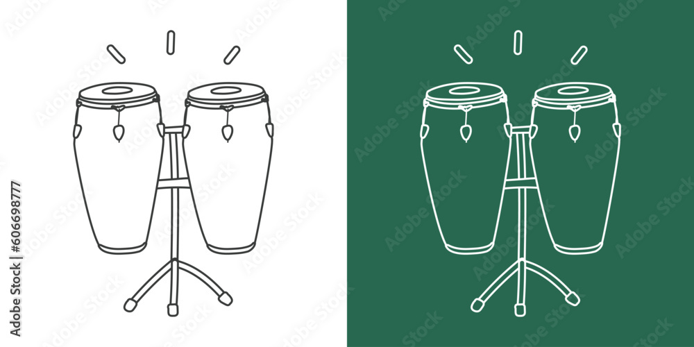 Conga drums line drawing vector design. Percussion instrument congas ...