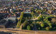 Aerial drone view of Odense city