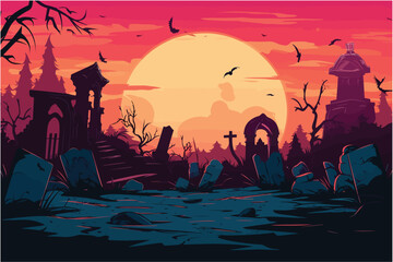 Halloween Background, Illustrator Vector, pumpkin.