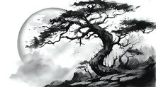 Sumie Moon Tree
