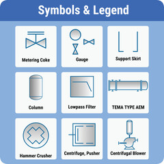 Wall Mural - Vector Illustration for PID Symbols Legends