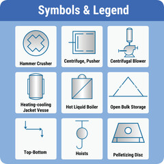 Wall Mural - Vector Illustration for PID Symbols Legends