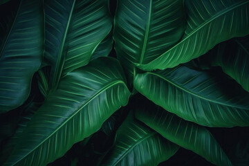  Green leaves of Monstera philodendron plant growing in greenhouse, tropical forest plant, evergreen vines abstract background.