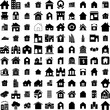 Collection Of 100 Residence Icons Set Isolated Solid Silhouette Icons Including House, Real, Home, Estate, Business, Residence, Property Infographic Elements Vector Illustration Logo