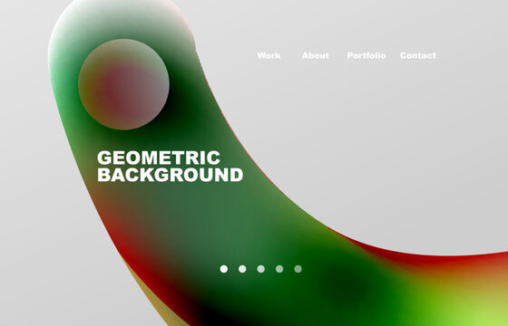 Abstract liquid background for your landing page design. Web page for website or mobile app wallpaper