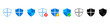 Windows Defender vector icons of computer protector shield, threat, computer problems on white background eps10