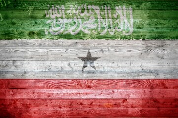 Wall Mural - Flag of Somaliland on a wooden wall or wall in vignetting style