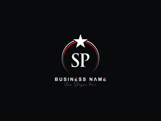 Initials SP Letter Logo Icon, Minimal Sp ps Star Logo