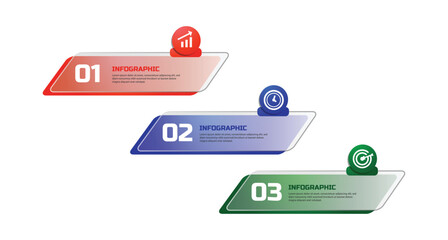 Poster - Colorful glassmorphism process infographic element vector illustration