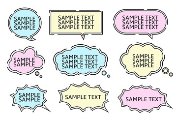 Poster - various speech bubble set designs with transparent background