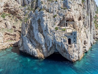 Canvas Print - Porto flavia tourist attraction in italy