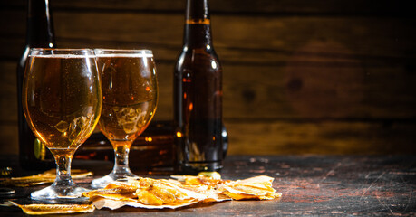 Sticker - Beer and dried fish.