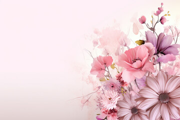  bouquet of pink flowers, AI Generative