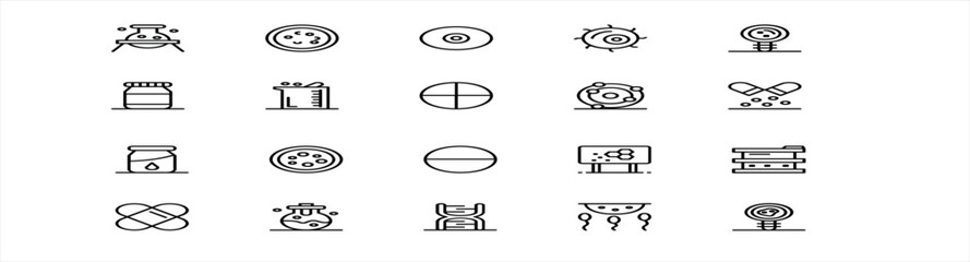 line icons related to science. Outline icons collection. Simple vector illustration. Editable stroke