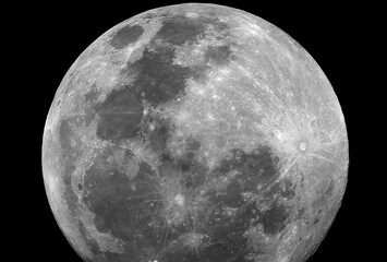 Wall Mural - the waning gibbous moon phase, taken with big telescope, some craters pop out from its surface.