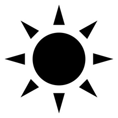Poster - Sun icon. Solar icon. Sun icon for weather design. Trendy summer symbol. Vector illustration