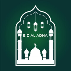 Wall Mural - Eid Al Adha festival. Greeting card background for Eid Al Adha post