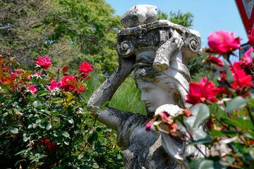 Wall Mural - A lady guardian in a garden, Greek goddess