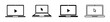© Міша Герба - Set of laptop with computer mouse vector icons. Monitor with pointer or cursor. Notebook and arrow. Vector 10 Eps.