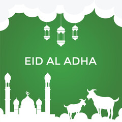 Wall Mural - Eid Al Adha festival. Greeting card background for Eid Al Adha post