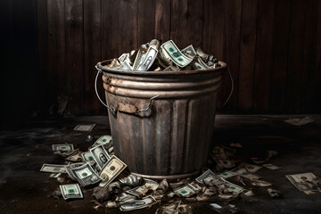 dollar in the trash. ai