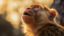 Barbary Macaque Ape Created With Generative AI Technology